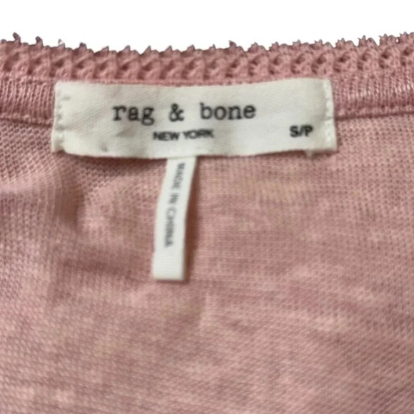 rag & bone 100% linen Knit blush pink tank top womens size Small - Picture 6 of 9